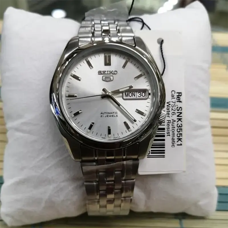 Seiko 5 Automatic Silver Dial 21 Jewels Men's Watch- SNK355K1